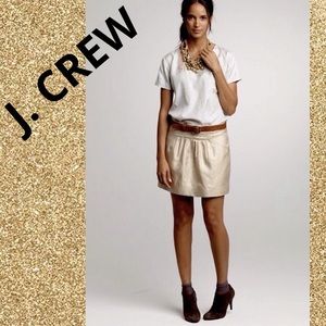 J.Crew Gold Shimmer Mini Skirt 10